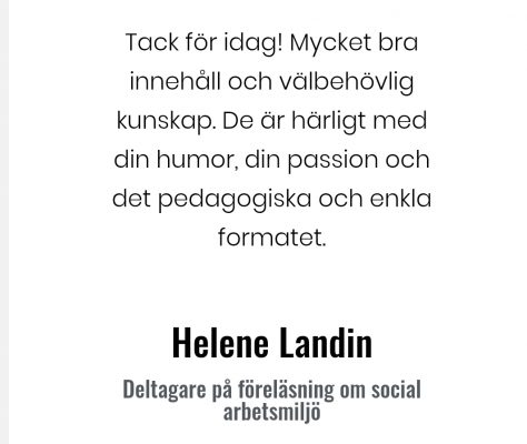 Social arbetsmiljö Helene Landin